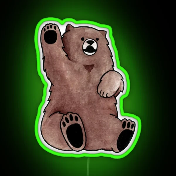 Grizzly Bear RGB Neon Sign