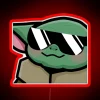 Grogu's Galactic Smirk Shines Bright with Cool Emote RGB Lighting