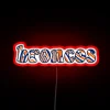 Electric neon sign featuring vibrant Broncos team logo in RGB colors