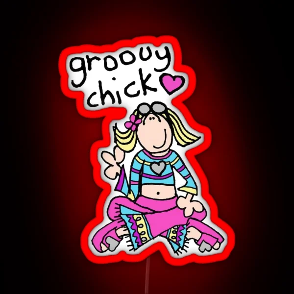 Groovy Chick Girls 2000s Y2K Vintage RGB Neon Sign