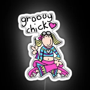 Groovy Chick Girls 2000s Y2K Vintage RGB Neon Sign