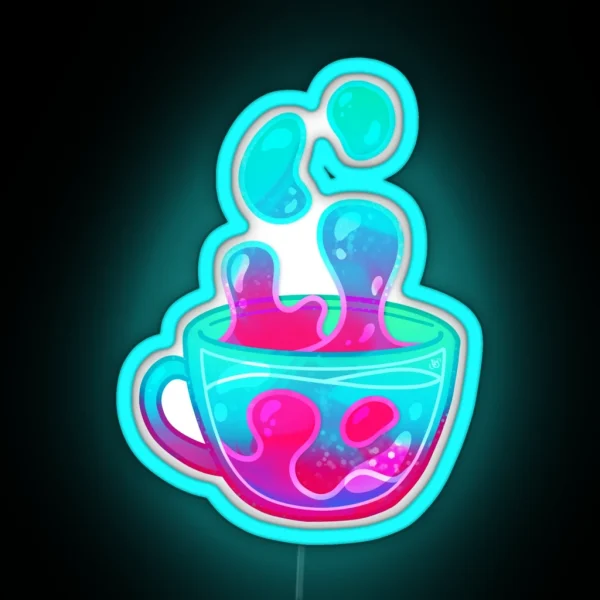 Groovy Glitter Teacup RGB Neon Sign
