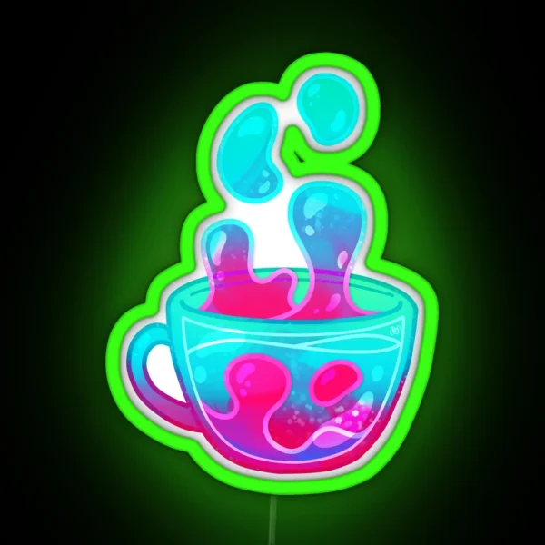 Groovy Glitter Teacup RGB Neon Sign