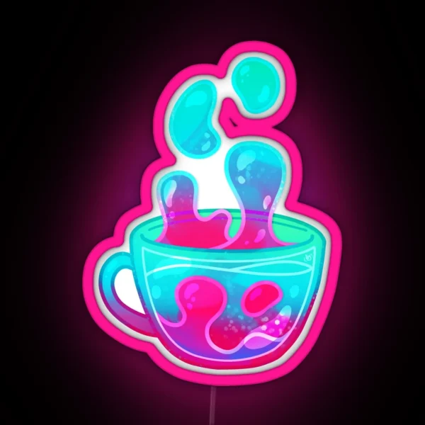 Groovy Glitter Teacup RGB Neon Sign