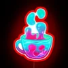 Groovy Glitter Teacup RGB Neon Sign for Boho Chic Decor