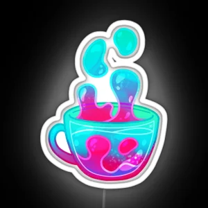 Groovy Glitter Teacup RGB Neon Sign