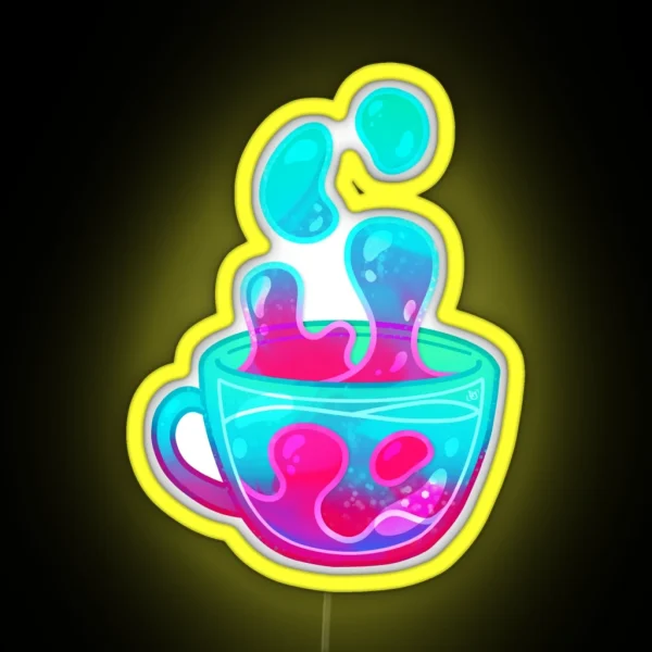 Groovy Glitter Teacup RGB Neon Sign