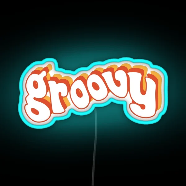 Groovy Retro Orange And Yellow RGB Neon Sign