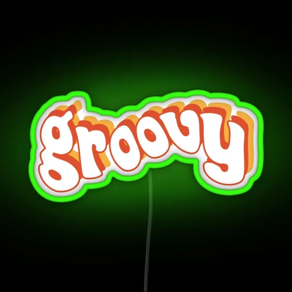 Groovy Retro Orange And Yellow RGB Neon Sign