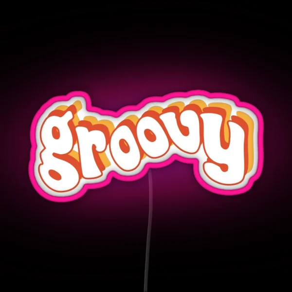 Groovy Retro Orange And Yellow RGB Neon Sign