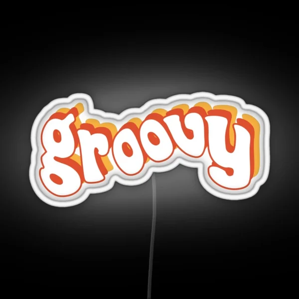 Groovy Retro Orange And Yellow RGB Neon Sign