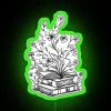 Neon Open Book Sign with RGB Butterfly Blooming Design