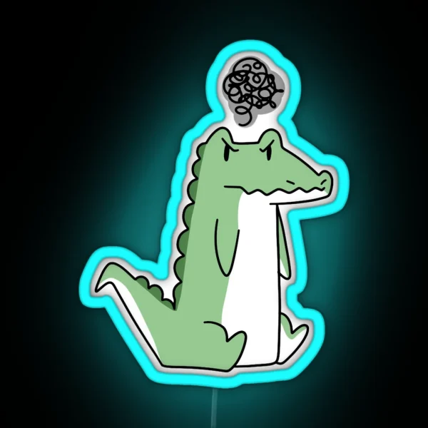 Grumpy Alligator RGB Neon Sign