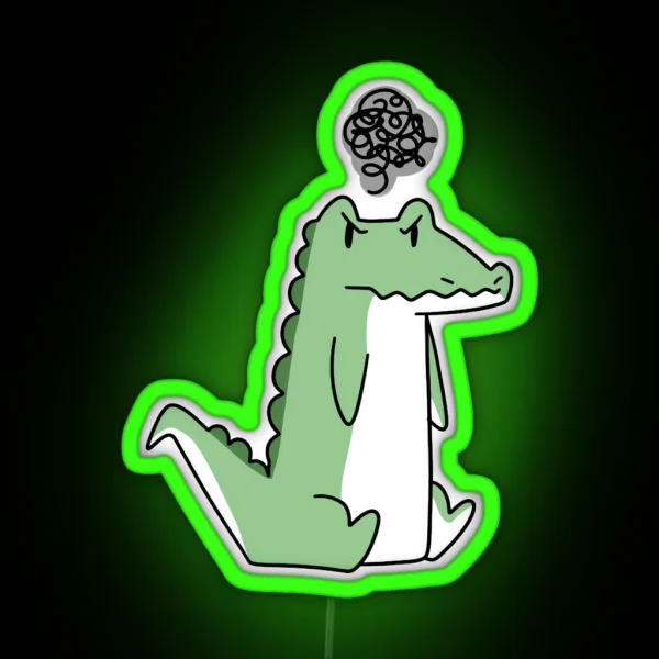 Grumpy Alligator RGB Neon Sign