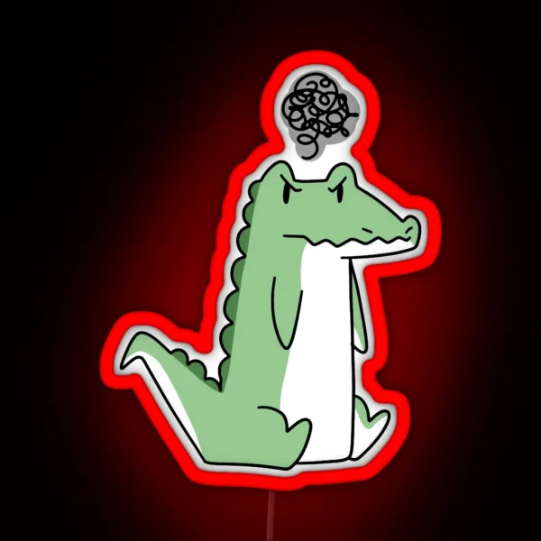 Grumpy Alligator RGB Neon Sign