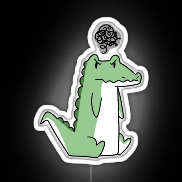 Grumpy Alligator RGB Neon Sign