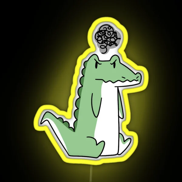 Grumpy Alligator RGB Neon Sign