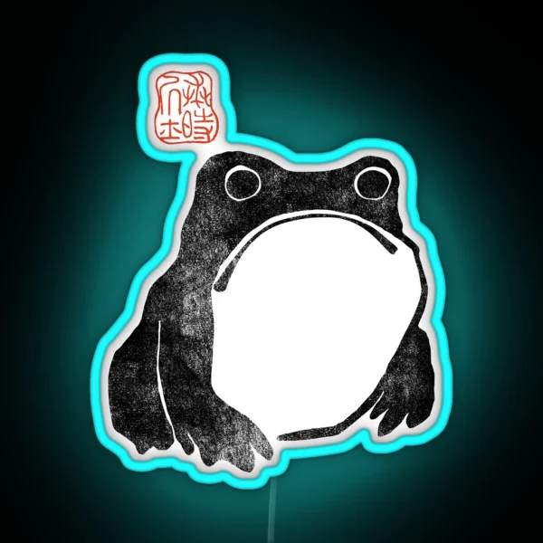 Grumpy Frog Japanese RGB Neon Sign