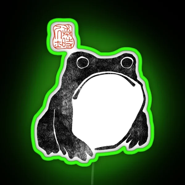 Grumpy Frog Japanese RGB Neon Sign