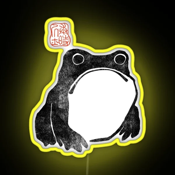 Grumpy Frog Japanese RGB Neon Sign