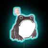 Vintage Japanese Hojicha themed RGB Grumpy Frog Neon Wall Sign