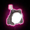 Vibrant RGB LED illuminated wall art with neon frog silhouette design