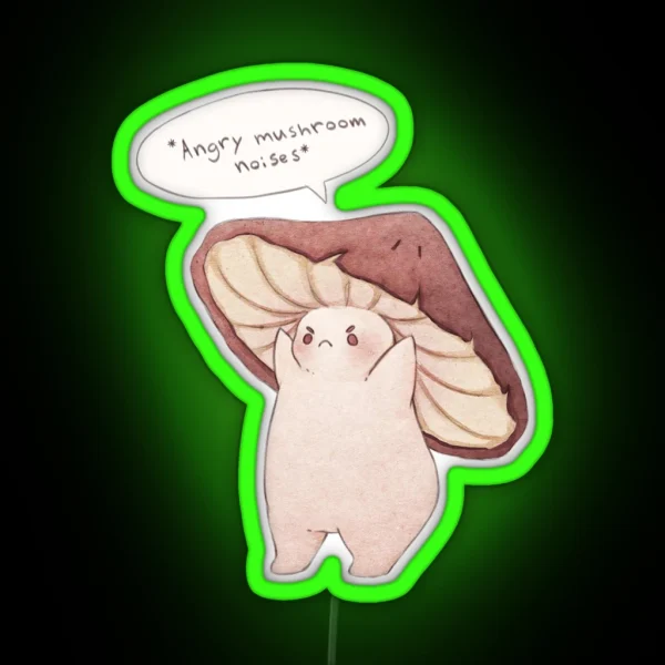 Grumpy Mushroom RGB Neon Sign