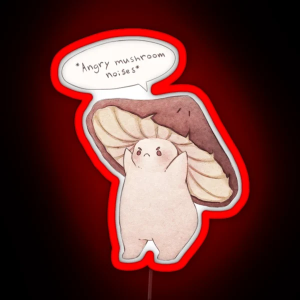Grumpy Mushroom RGB Neon Sign