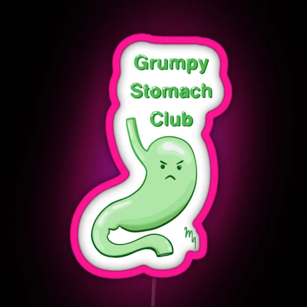 Grumpy Stomach Club RGB Neon Sign