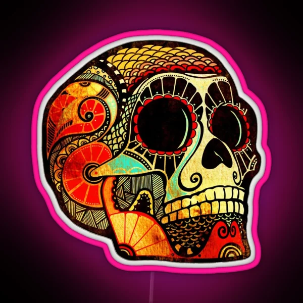 Grunge Skull RGB Neon Sign