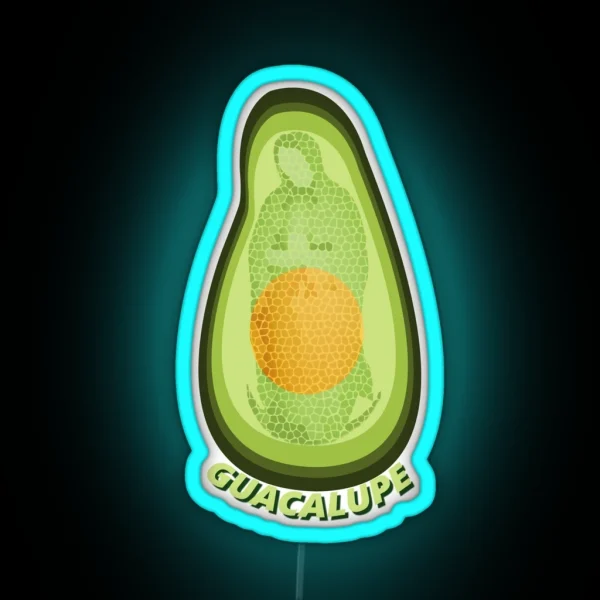 Guacalupe Funny Avocado Led For Vegans Holy Guacamole RGB Neon Sign