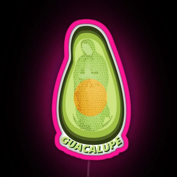 Guacalupe Funny Avocado Led For Vegans Holy Guacamole RGB Neon Sign