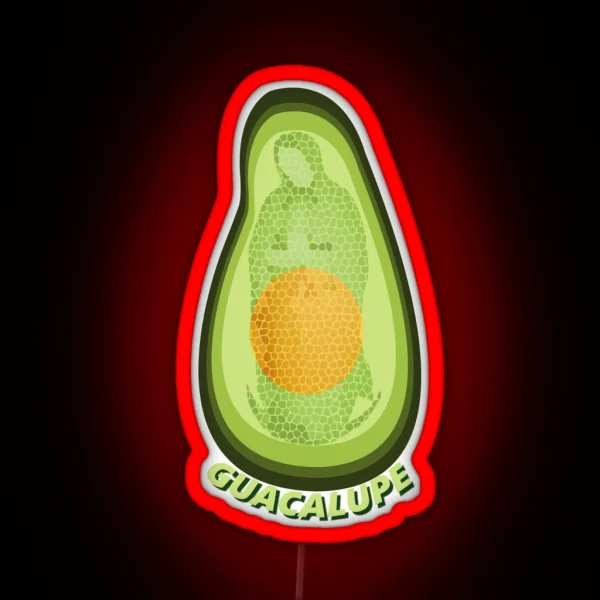 Guacalupe Funny Avocado Led For Vegans Holy Guacamole RGB Neon Sign