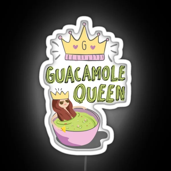 Guacamole Queen Funny Illustration For Avocado Lovers RGB Neon Sign