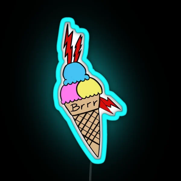 Gucci Mane Brrr Ice Cream Tattoo Face RGB Neon Sign