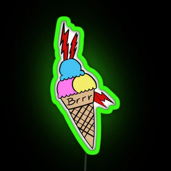 Gucci Mane Brrr Ice Cream Tattoo Face RGB Neon Sign
