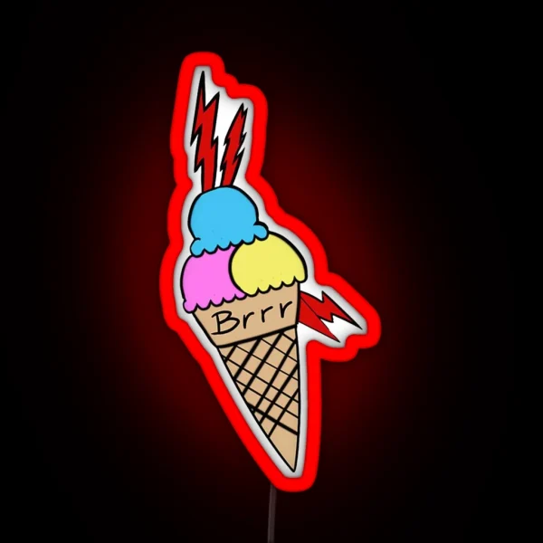 Gucci Mane Brrr Ice Cream Tattoo Face RGB Neon Sign