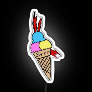 Gucci Mane Brrr Ice Cream Tattoo Face RGB Neon Sign
