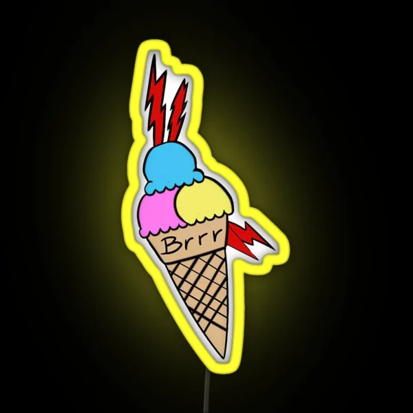 Gucci Mane Brrr Ice Cream Tattoo Face RGB Neon Sign