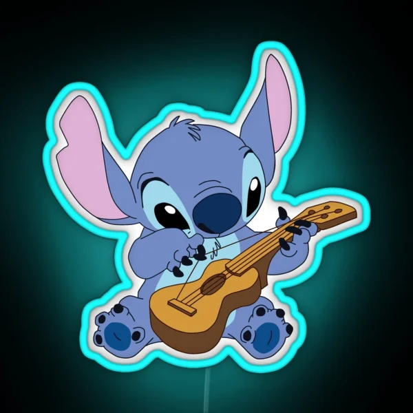 Guitar Playing Stitch RGB Neon Sign