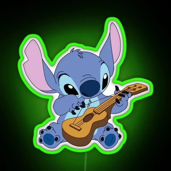 Guitar Playing Stitch RGB Neon Sign