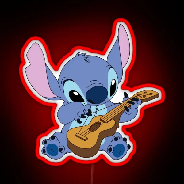 Guitar Playing Stitch RGB Neon Sign