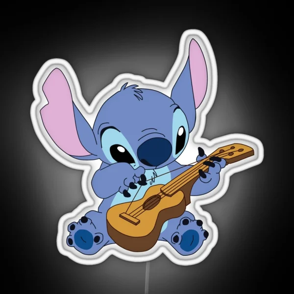 Guitar Playing Stitch RGB Neon Sign
