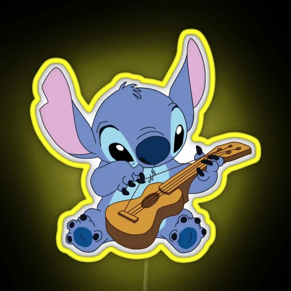 Guitar Playing Stitch RGB Neon Sign