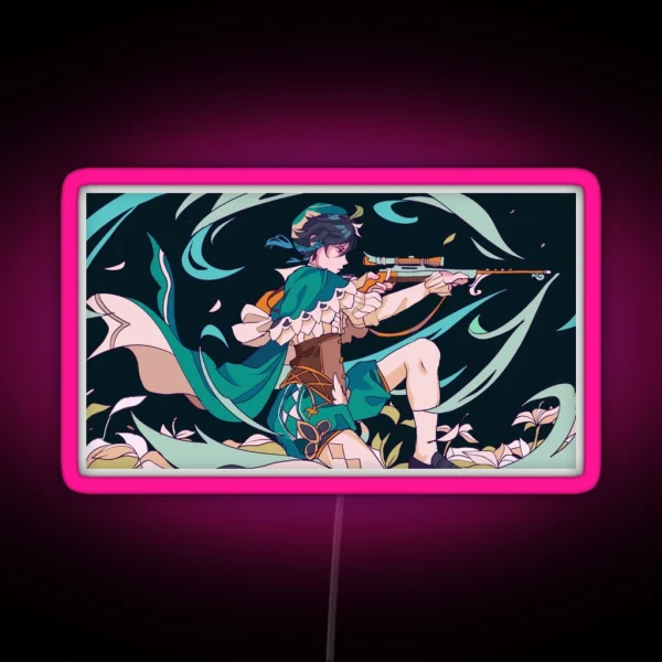 Gunshin Impact Venti RGB Neon Sign