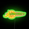 Modern H20 inspired cafe neon sign with colorful rgb accents.