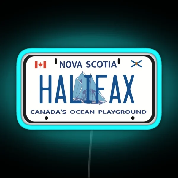 Halifax License Plate RGB Neon Sign