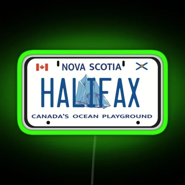 Halifax License Plate RGB Neon Sign