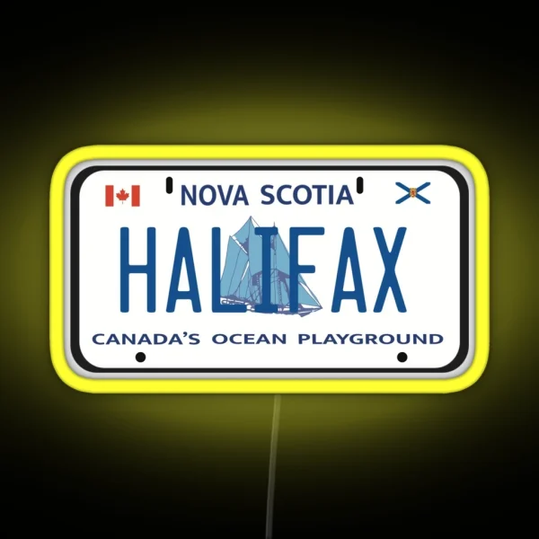 Halifax License Plate RGB Neon Sign
