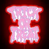 Spooky Season Funny Trick or Treat Sign in Neon Lights